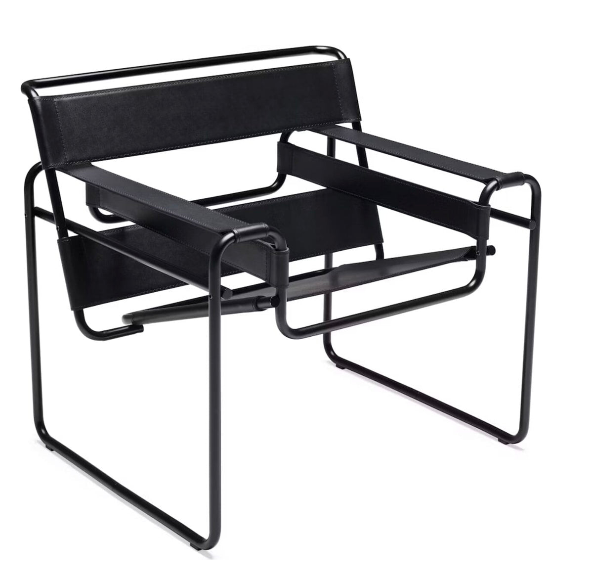 Wassily Lounge Chair, Cowhide - Onyx Ultra Matte Black