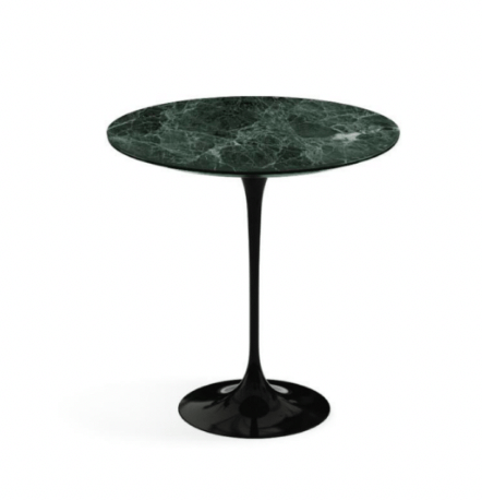 Saarinen Side Table, White, Verde Alpi Marble, Ø51 cm