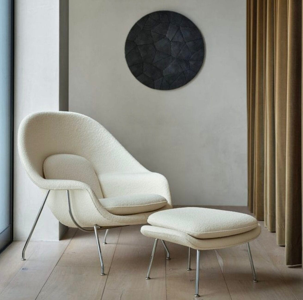 Womb Chair Relax, Fabric Curly Ivory 01/2