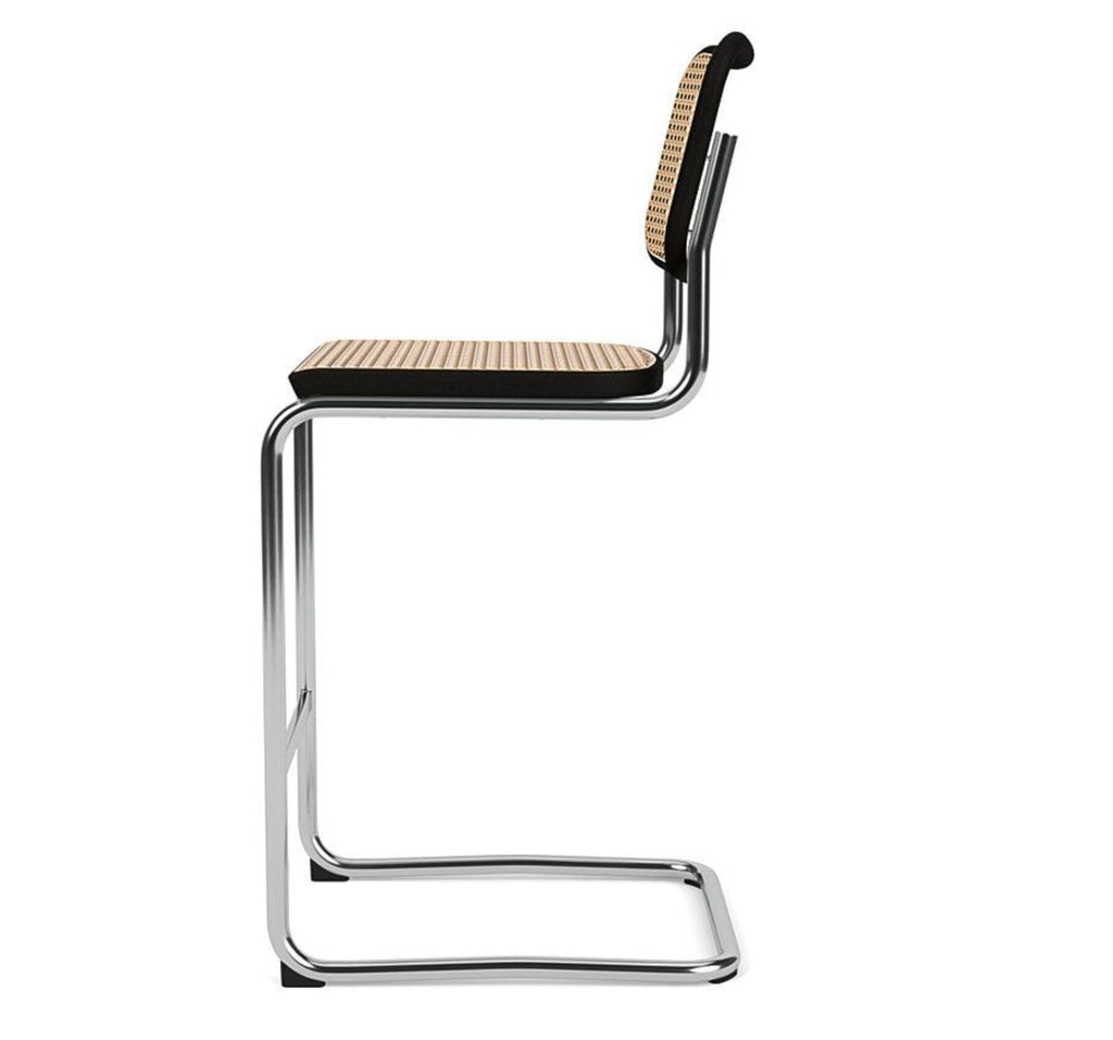 Cesca Bar Stool Black matt painting, machine woven cane inserts H71cm