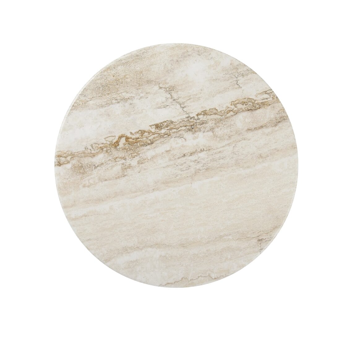 IOI Coffee Table, Black Semi Matt Base, Rippled Beige, Ø70cm