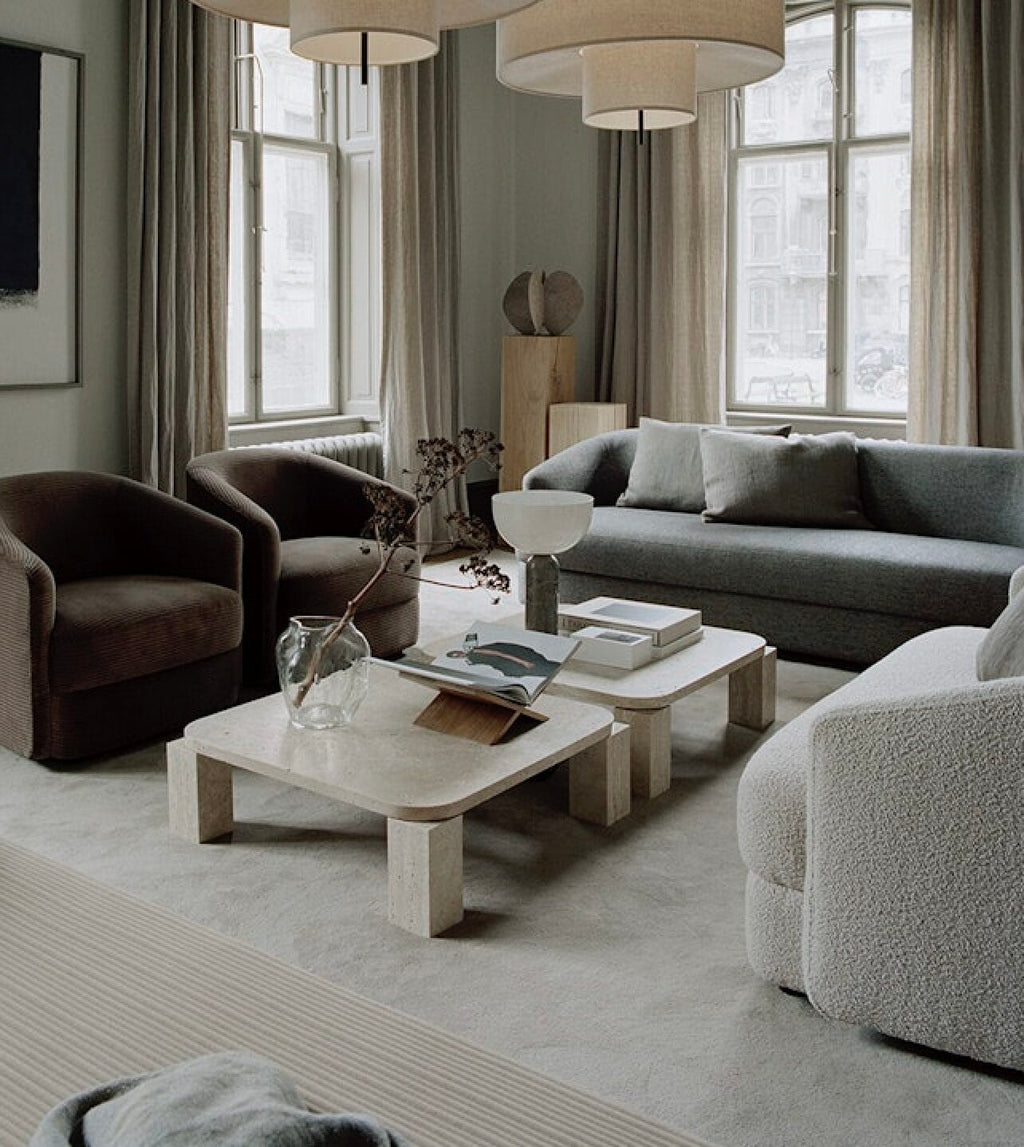 Atlas Coffee Table, Unfilled Travertine