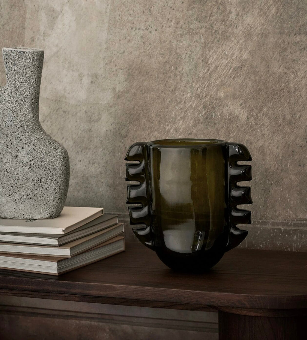 Alas Vase, Moss Green, H25 cm