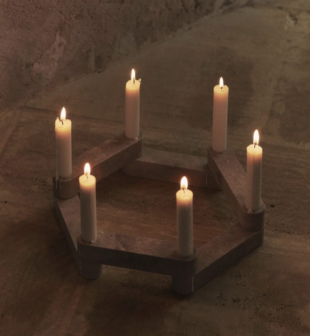 Newel Modular Candle Holder - Set of 6, Travertine