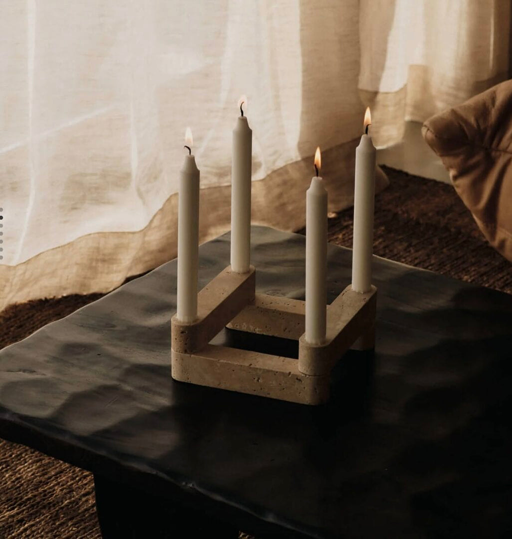Newel Modular Candle Holder - Set of 6, Travertine