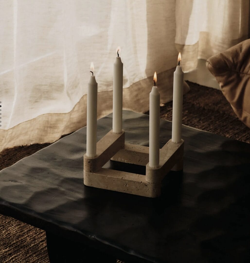 Newel Modular Candle Holder - Set of 6, Travertine