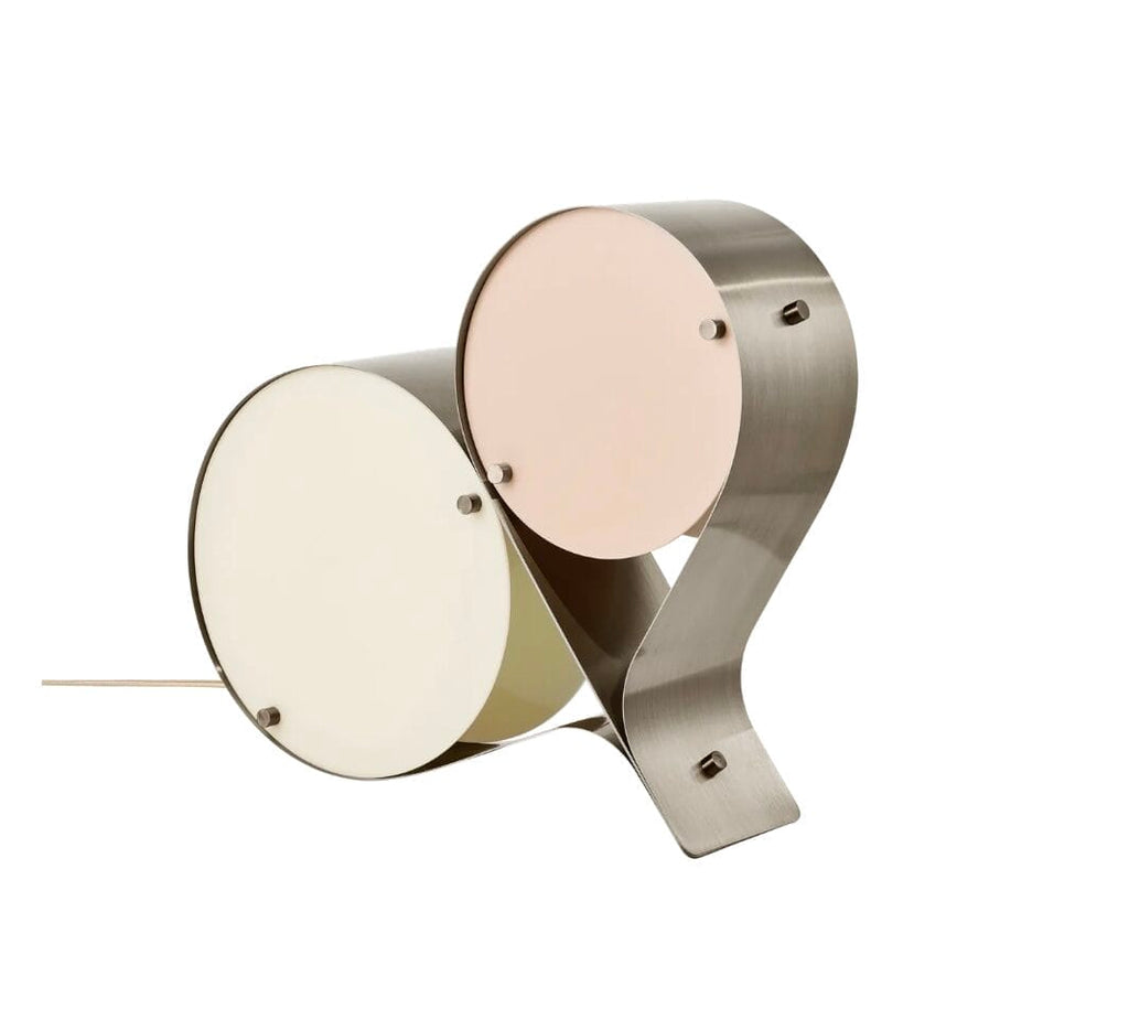 Coppia Table Lamp, Bronze Steel, Ivory Lamp, Blush