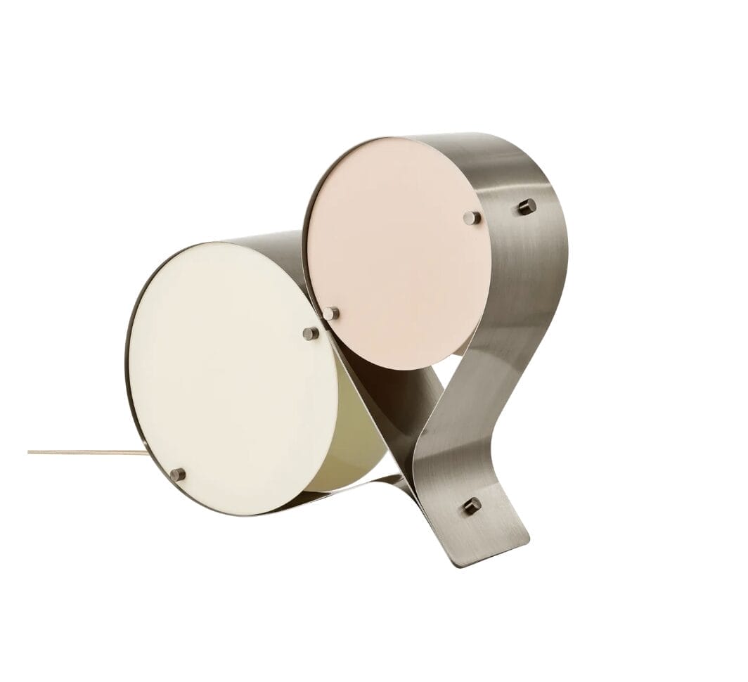 Coppia Table Lamp, Bronze Steel, Ivory Lamp, Blush