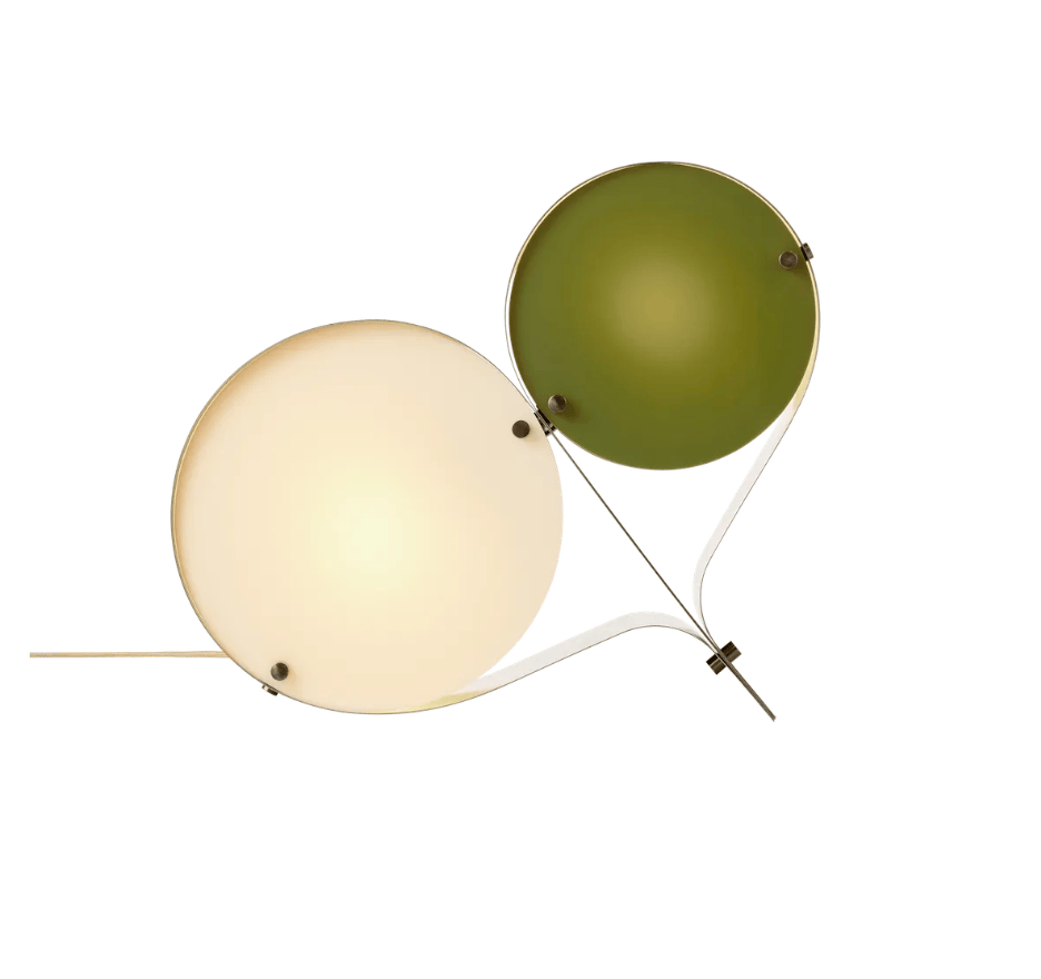 Coppia Table Lamp, Bronze Steel, Ivory & Olive