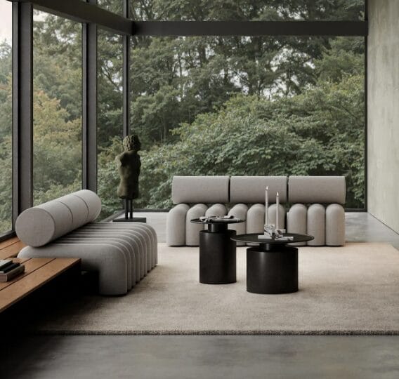 Pillar Table, Tall - Burned Black L45 x W45 x H50cm