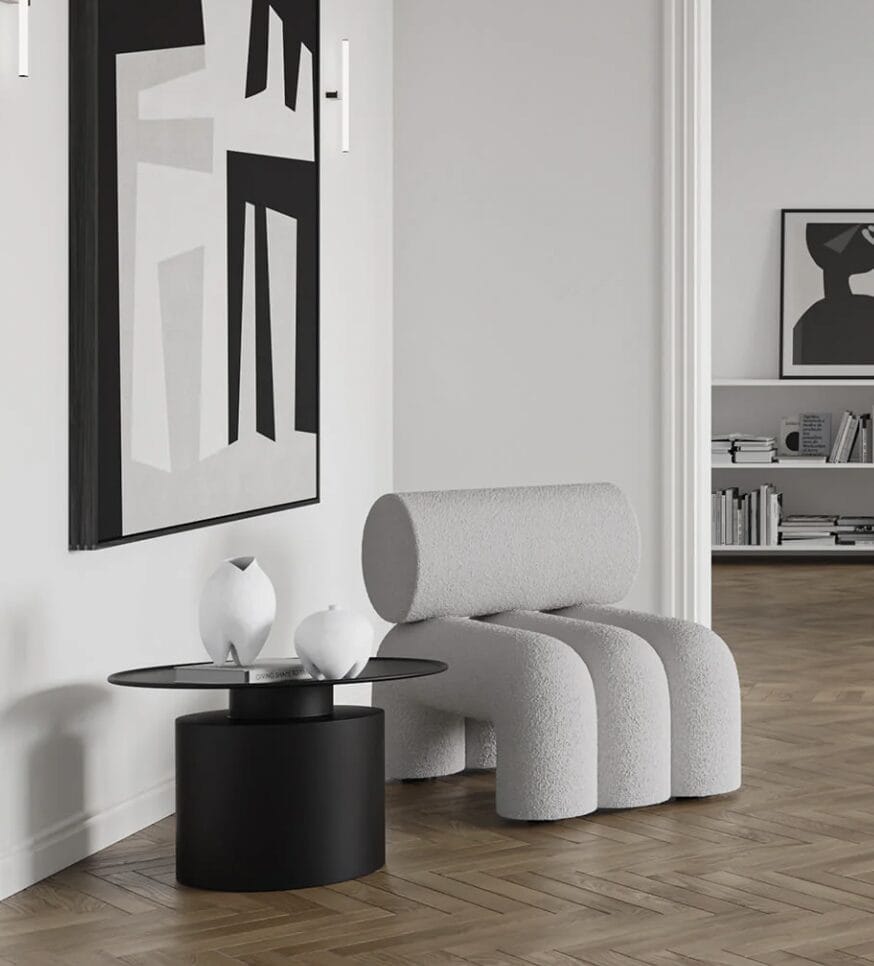 Pillar Table, Low - Burned Black L65 x W65 x H41cm