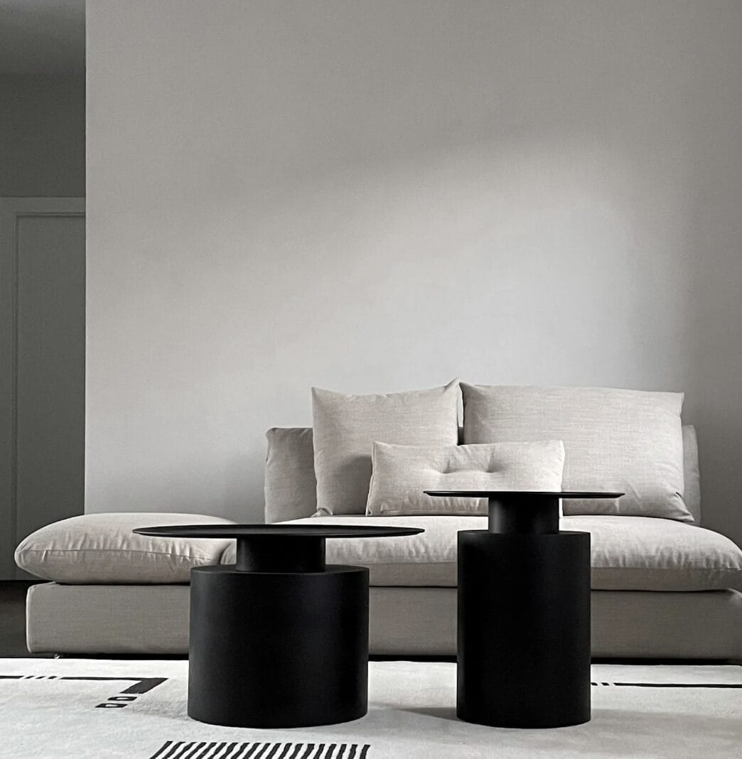 Pillar Table, Low - Burned Black L65 x W65 x H41cm