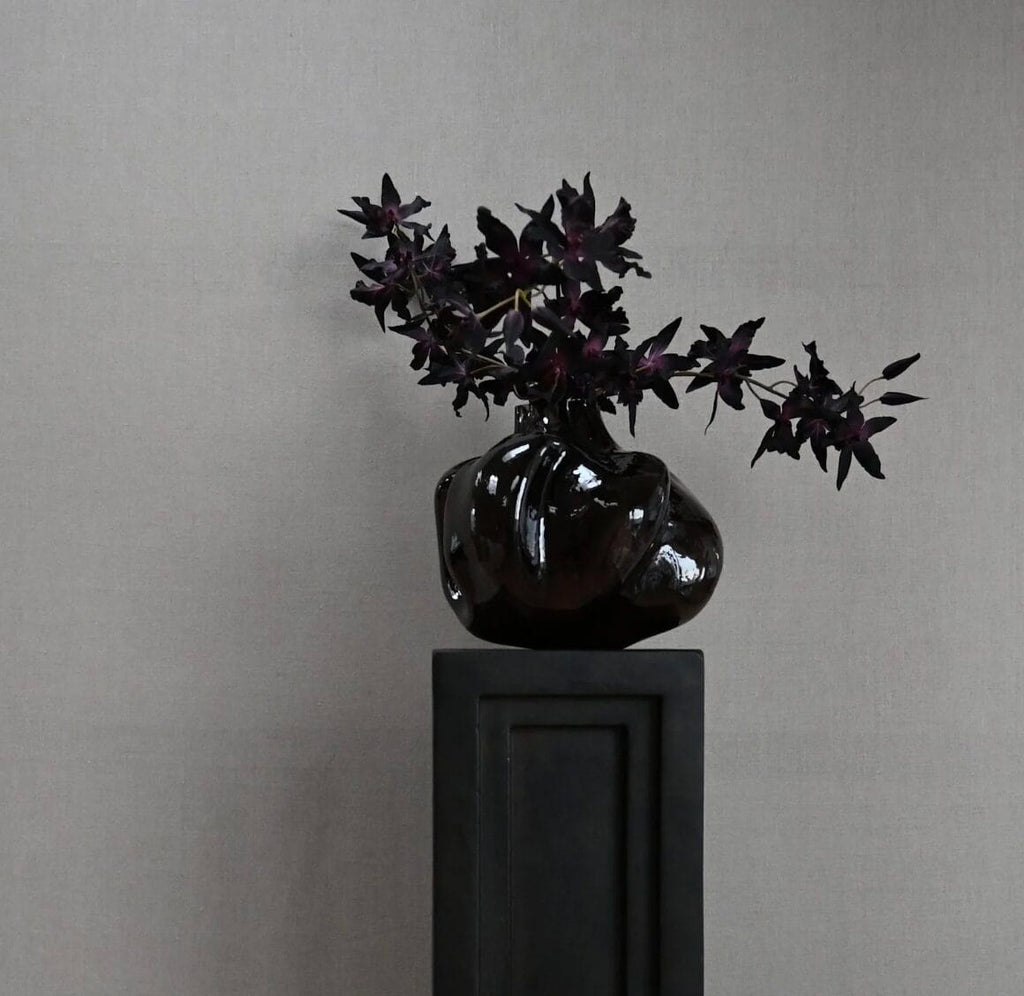Wabi Vase, Medio - Smoked Forest Mouth-Blown Glass