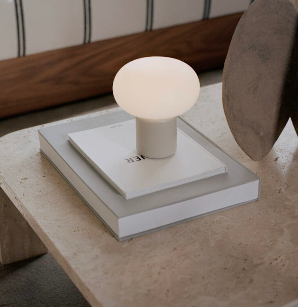 Karl-Johan Portable Table Lamp, Light Grey
