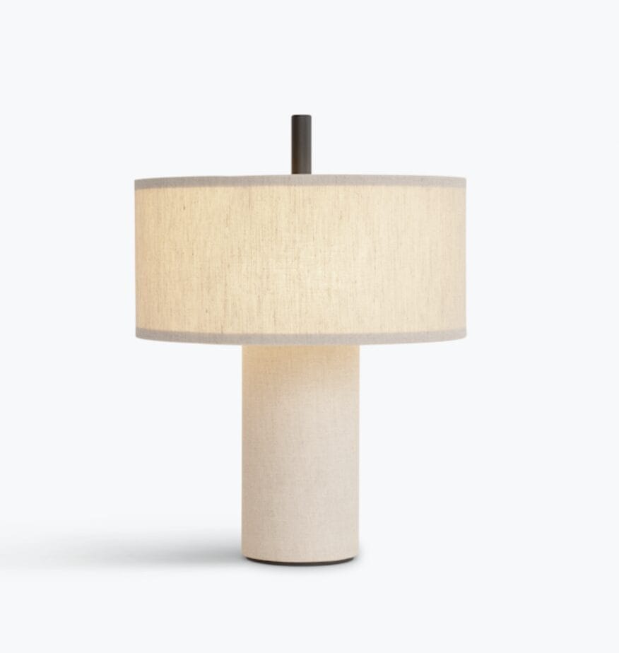 Margin Portable Table Lamp, Beige Canvas