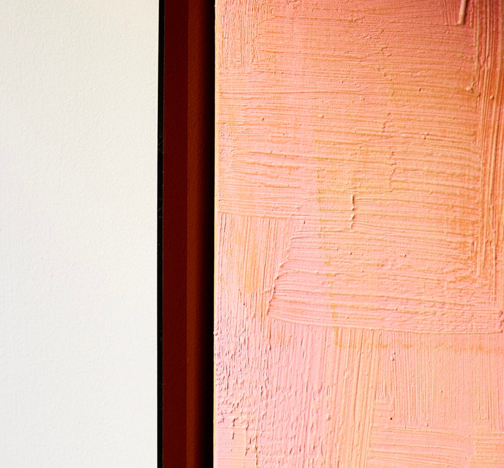 Framed artwork roseate hues, 107x127cm