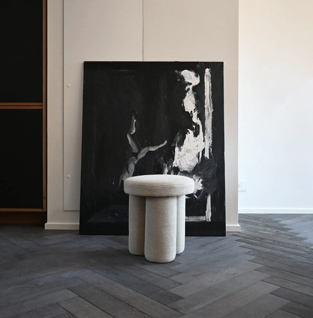 Big Foot Stool - Linen L38 / W38 / H43 CM