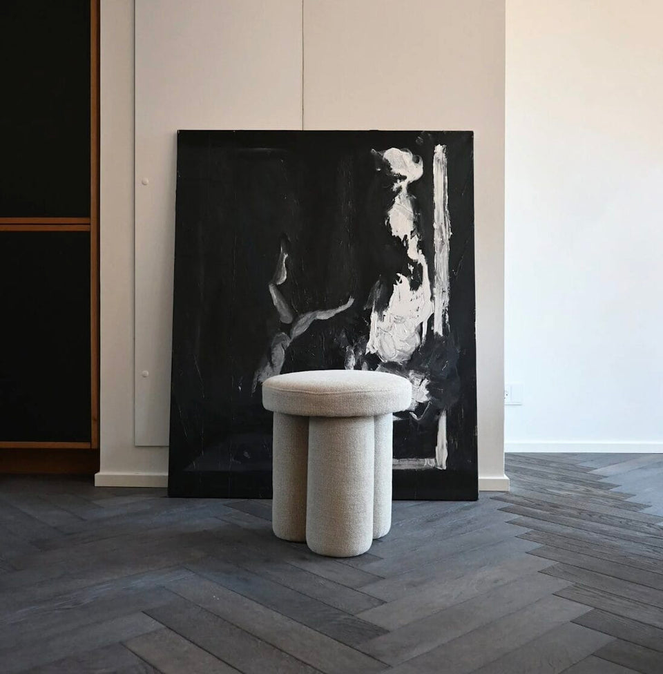 Big Foot Stool - Linen L38 / W38 / H43 CM