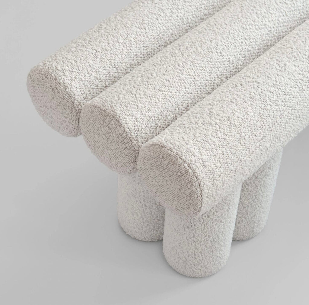 Hiro Bench – Off White H48.5 x L120 x W39cm