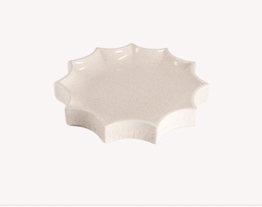 Tasca Large cream-white ceramic trinket dish