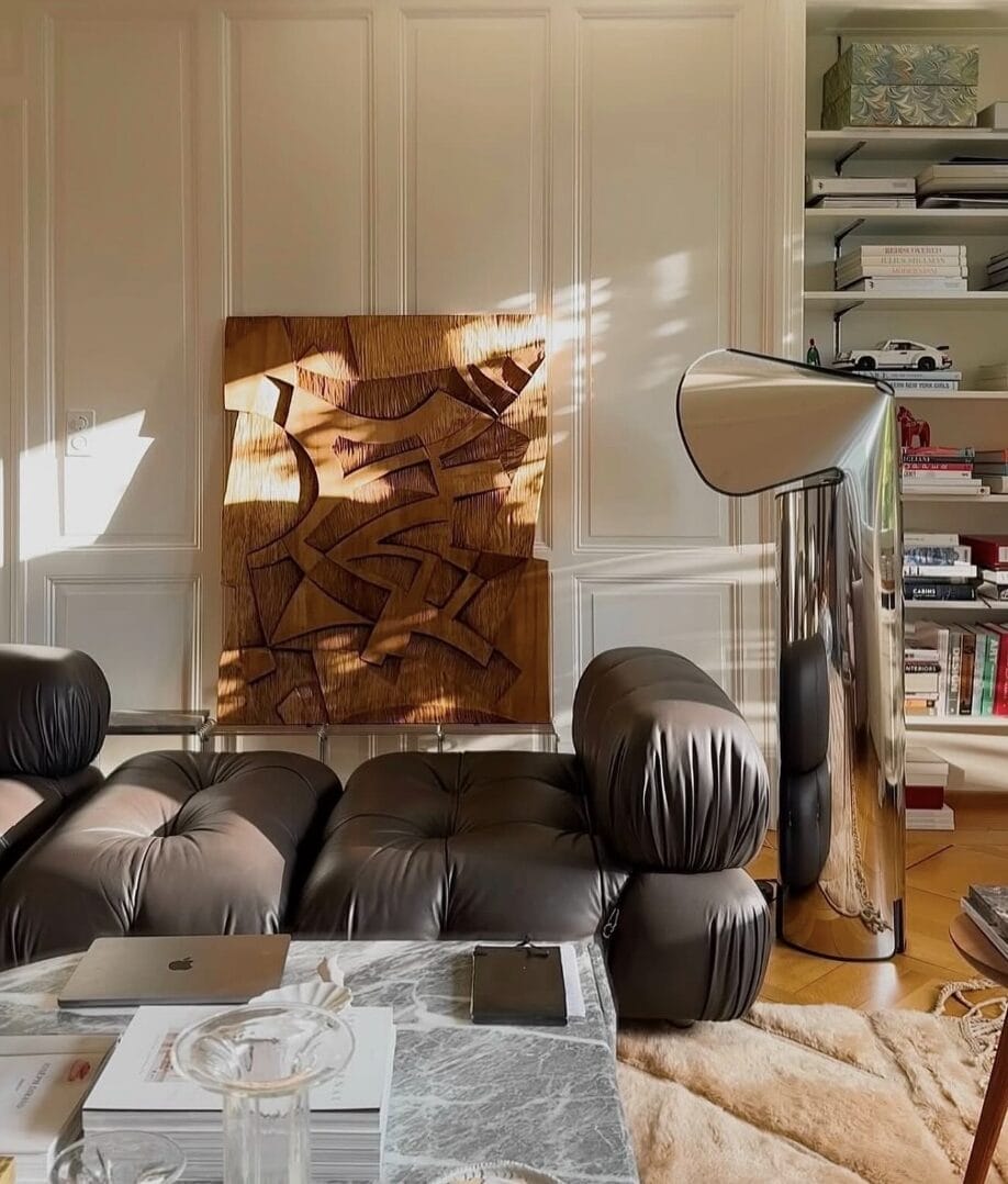 Chiara Floor Lamp - Stainless Steel, D72 x H145cm