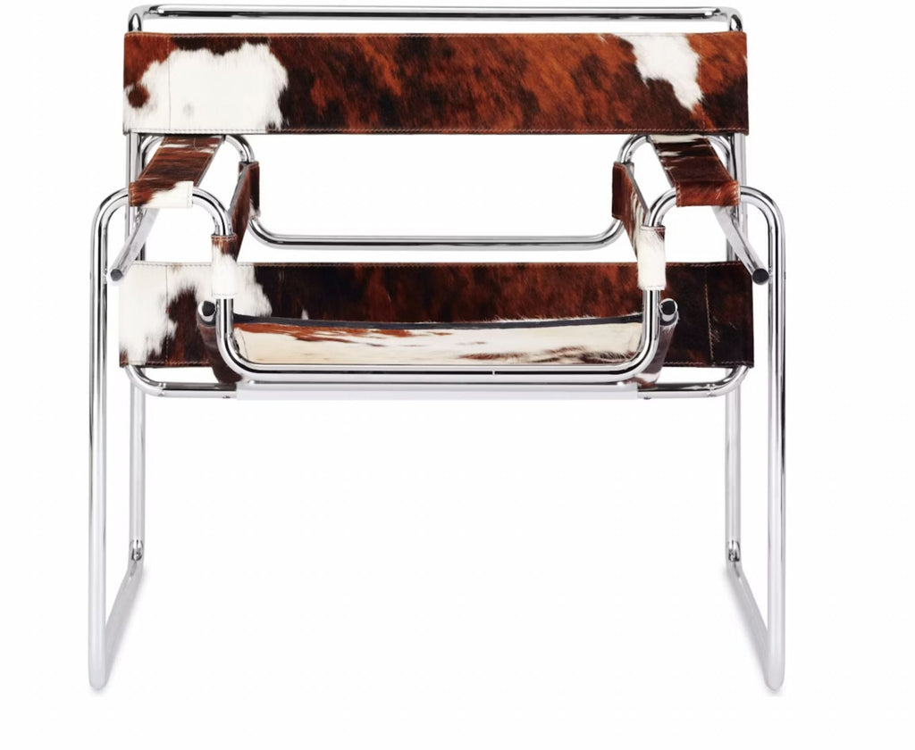 Wassily lounge chair, chrome frame, Haired Hide