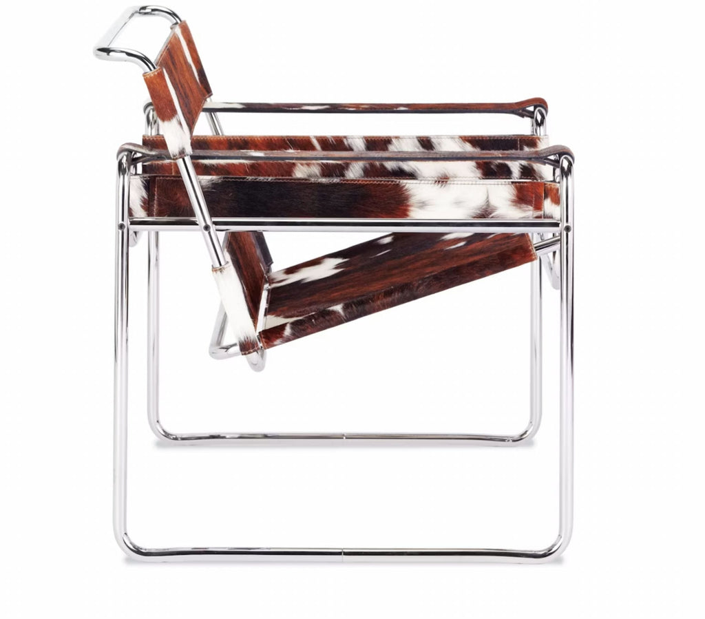 Wassily lounge chair, chrome frame, Haired Hide
