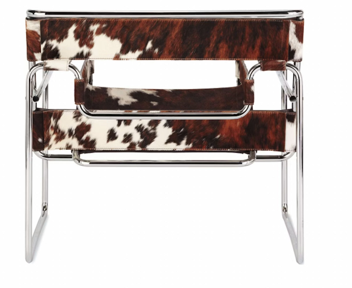 Wassily lounge chair, chrome frame, Haired Hide