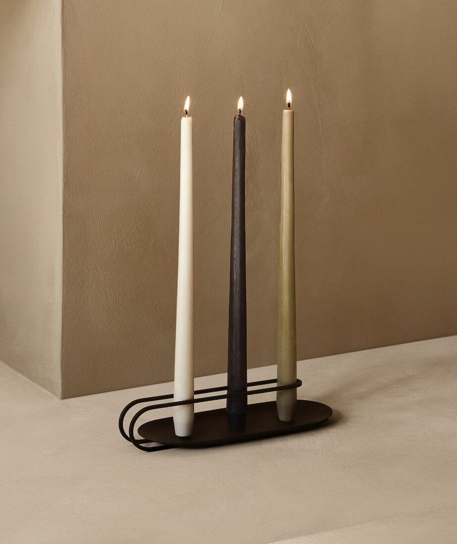 Clip Candleholder, Table, H5 cm, 3 Arm - Black