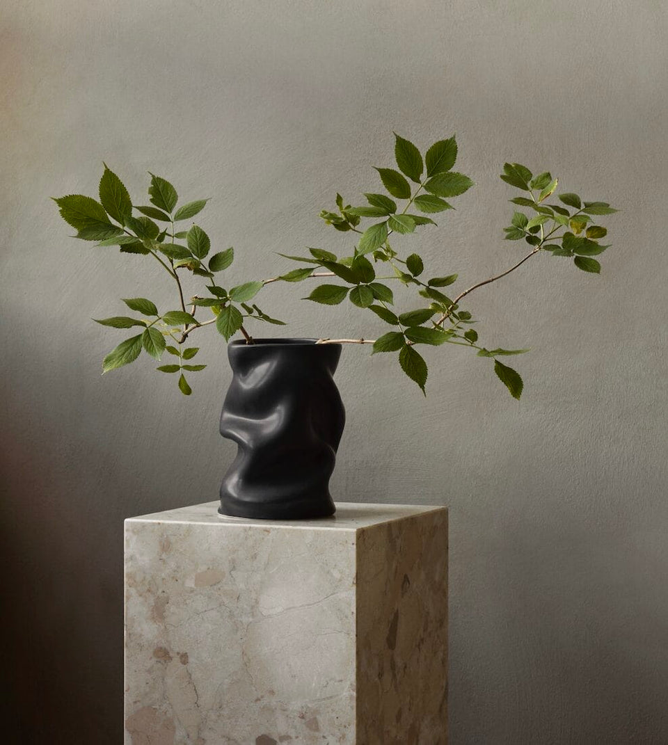 Collapse Vase - H20 cm, Ø16 cm - Black