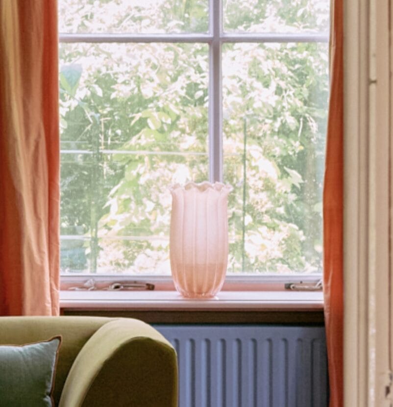 High vase, peach, 23,5x23,5x38cm