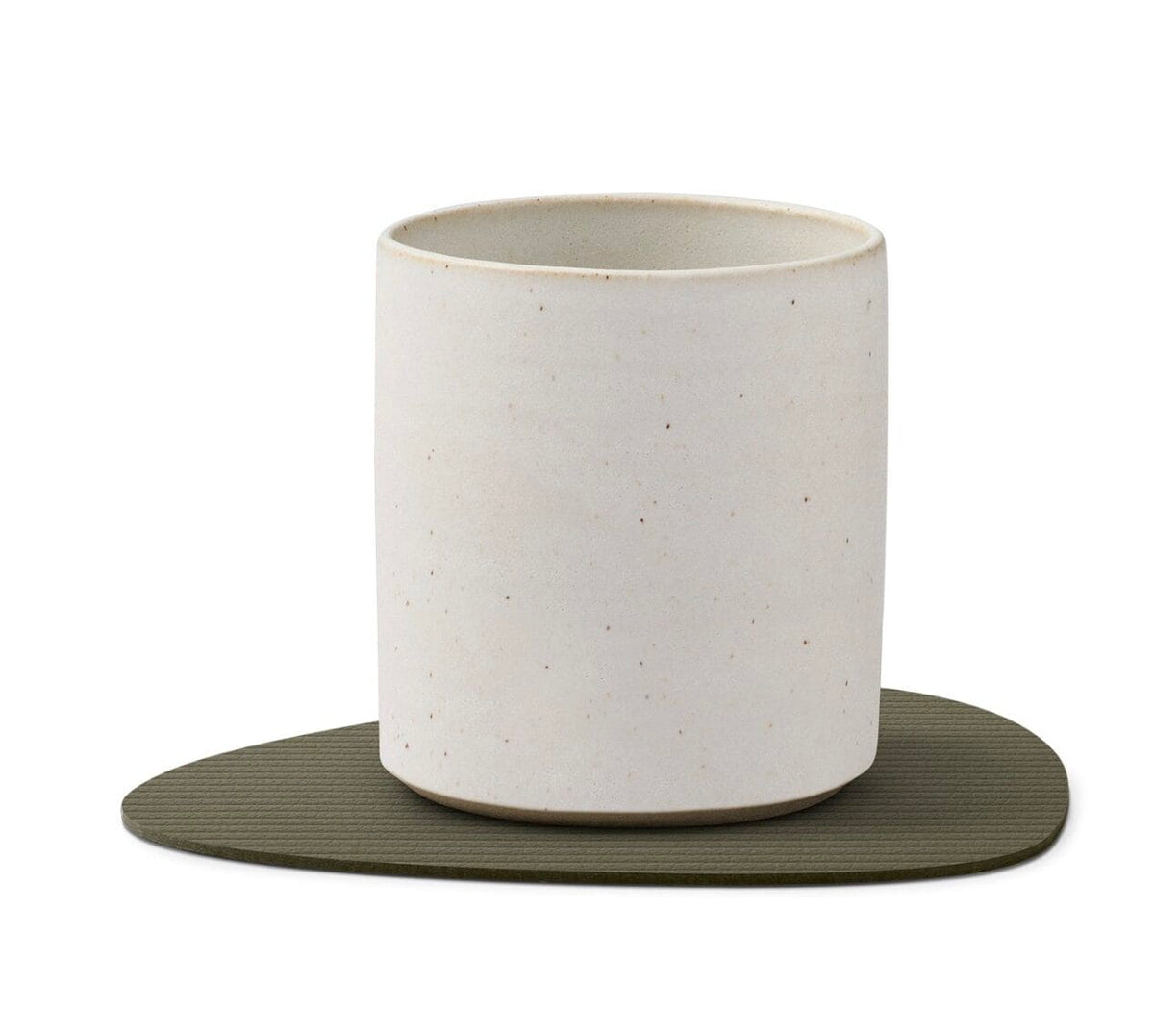 Glass Mat Curve, Leather Nupo, Corduroy Army Green, 11 x 13 cm