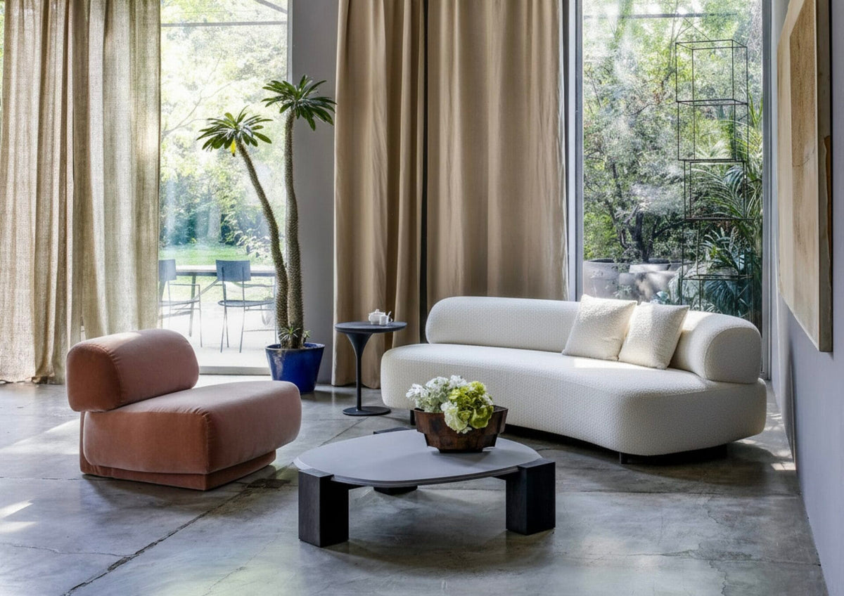 Gogan 3 Seater Sofa, Cat. S, A8840 Orsetto 01 milky white, W310 x D128 x H70 cm
