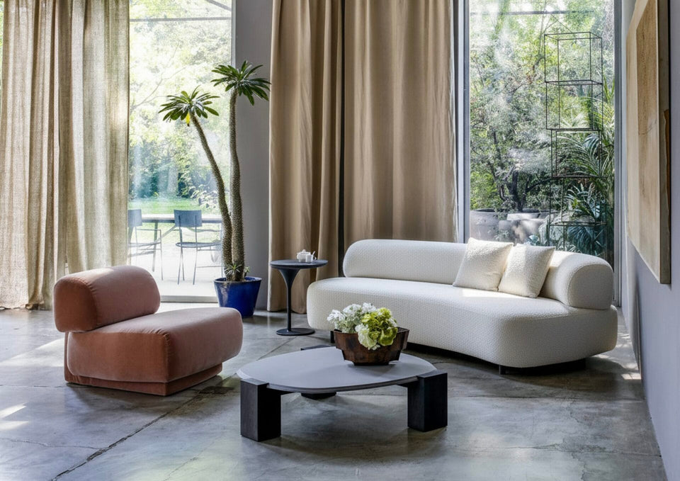 Gogan 3 Seater Sofa, Cat. S, A8840 Orsetto 01 milky white, W310 x D128 x H70 cm