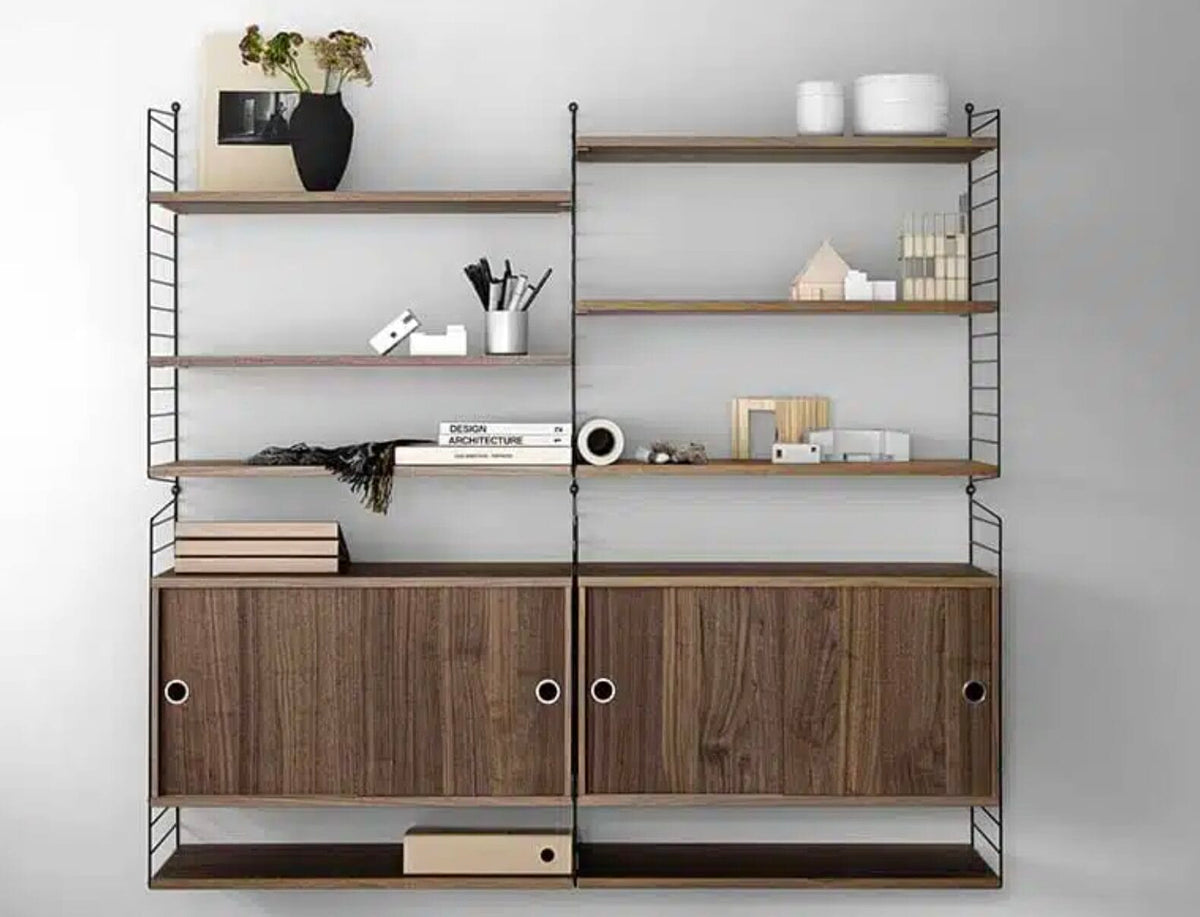 String Configuration 160 x 150 cm, Walnut/Black