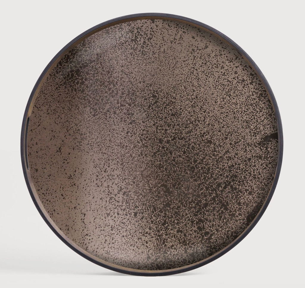 Aged tray - mirror - Bronze - round - S 48 x 48 x 4 cm