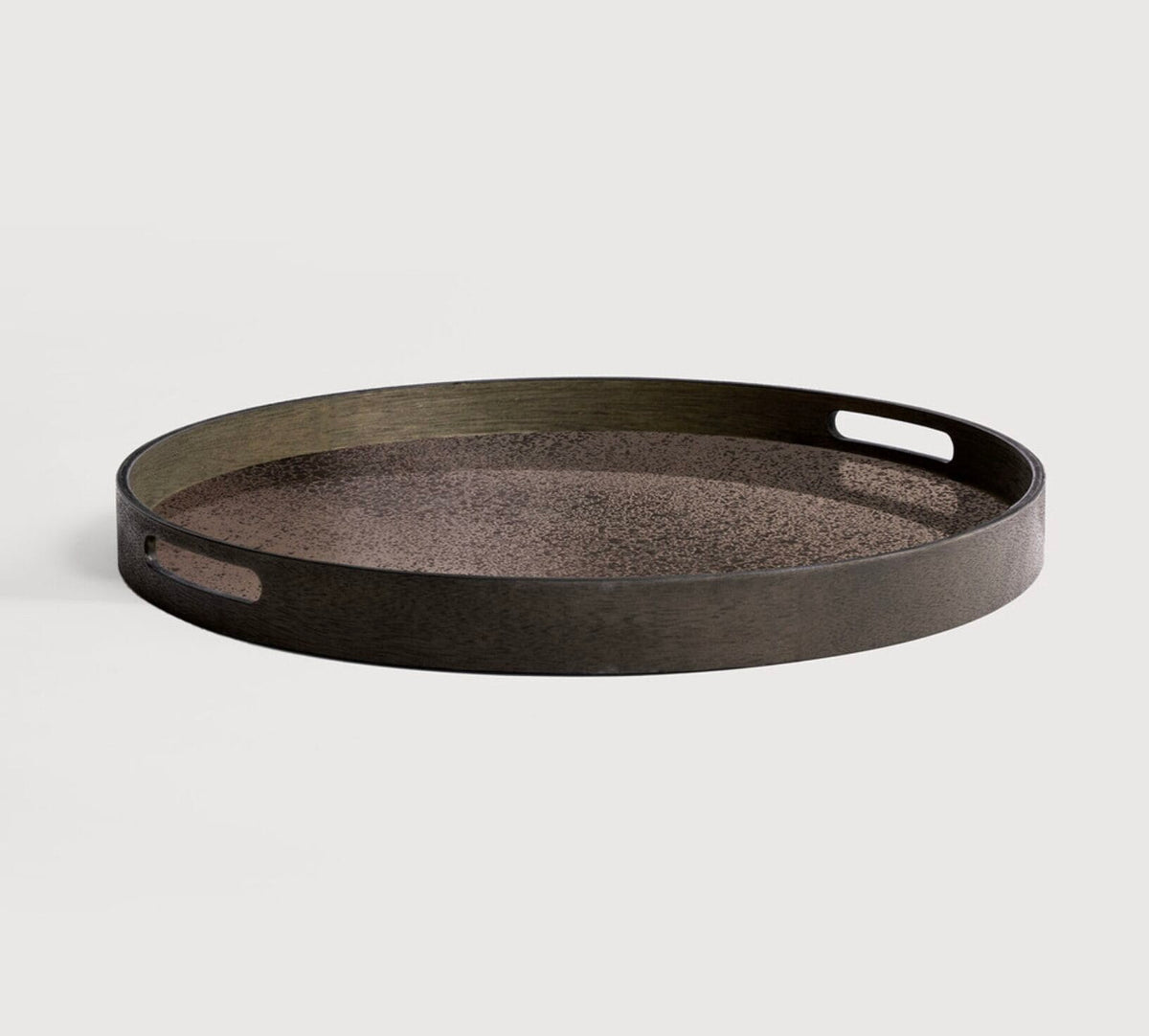 Aged tray - mirror - Bronze - round - S 48 x 48 x 4 cm