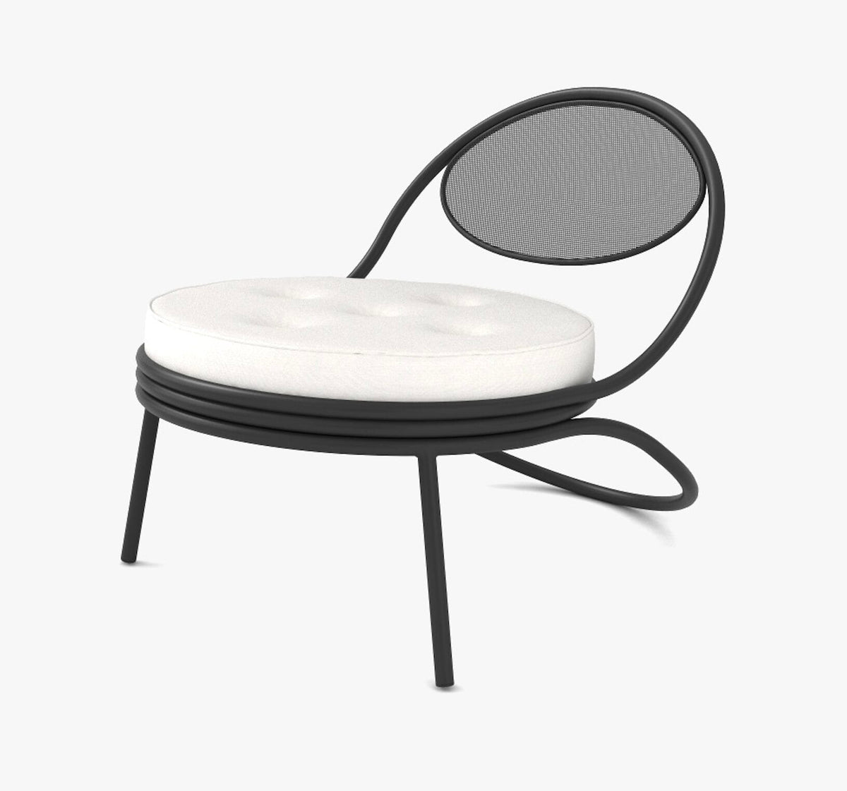 Copacabana Lounge Chair - Seat Upholstered, Black Semi Matt Base, Light Bouclé, CAT B