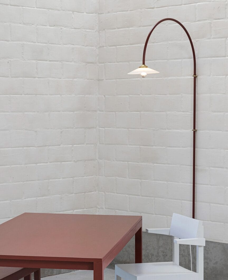 Hanging Lamp n°2, Menie Red, Muller van severen L75 W25 180H cm