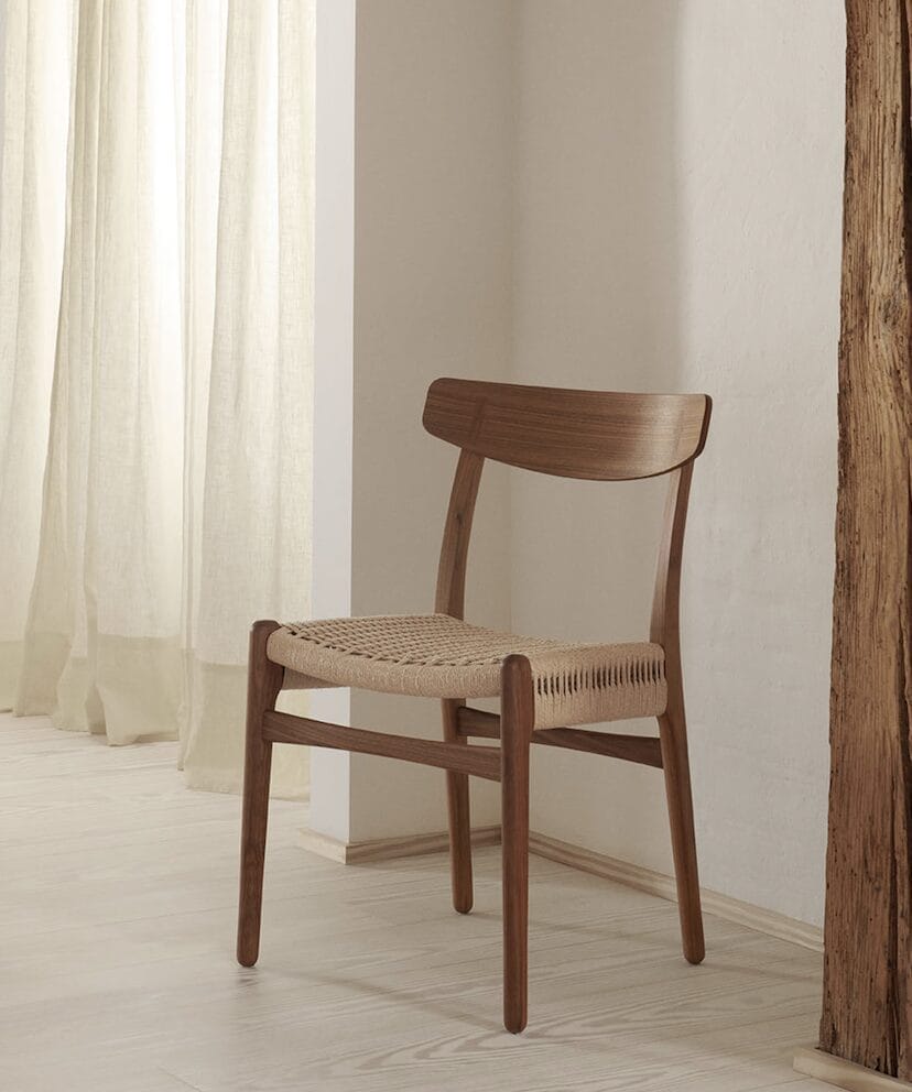 CH23 Chair, Walnut Oil, Natural paper cord, Solid wood frame, veneer back, W50.5 x H78.5 cm