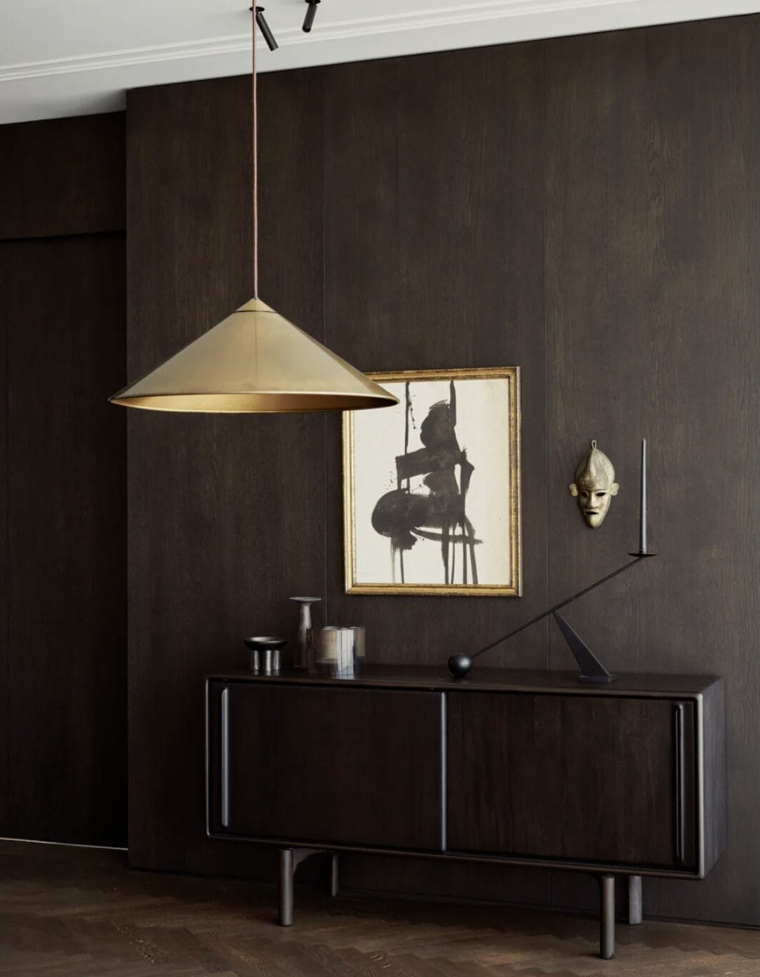 Flow sideboard - varnished mahogany - rose brown - 2 sliding doors 224 x 45 x 82cm