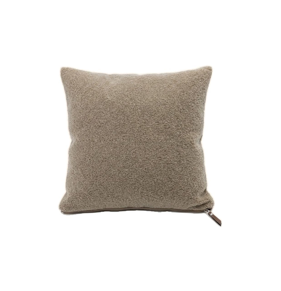 Cushion Vice Versa, Teddy Bouclé Grège 50 x 50cm