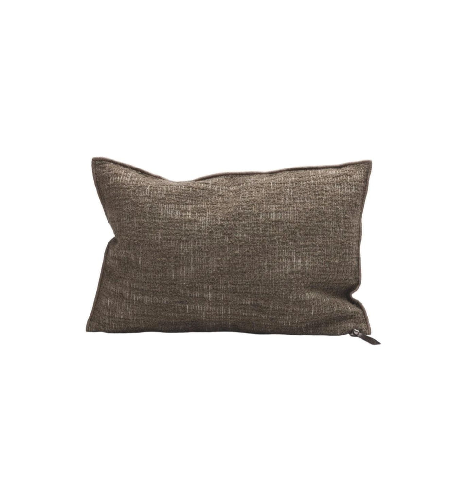 Cushion Vice Versa, Canvas Biella Dévorée, Kaki 40 x 60cm