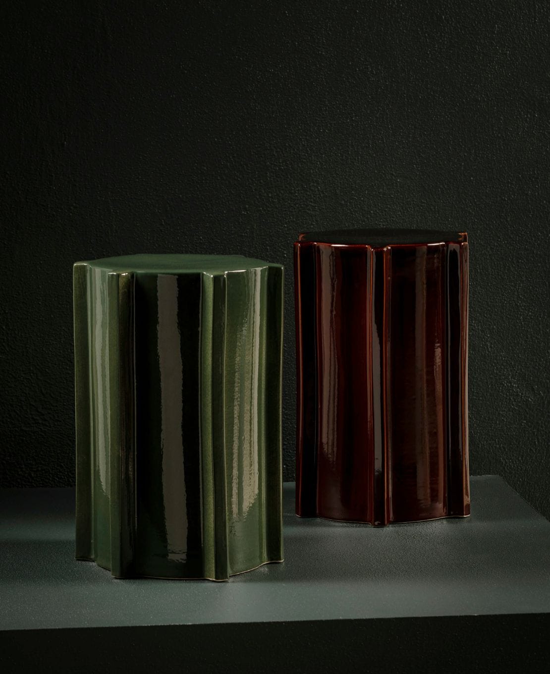 Side table dark green geometrical Pawn