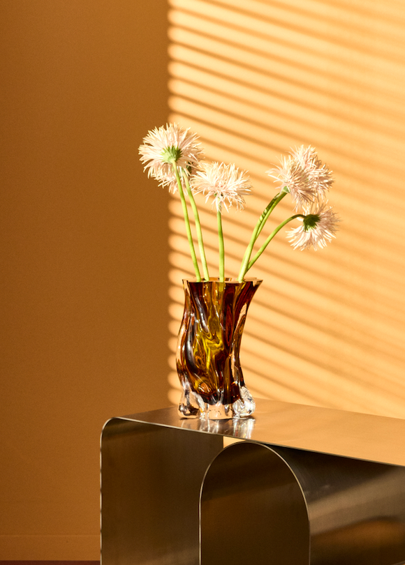 Vena vase S Amber - L15,2xW14,7xH24,5cm