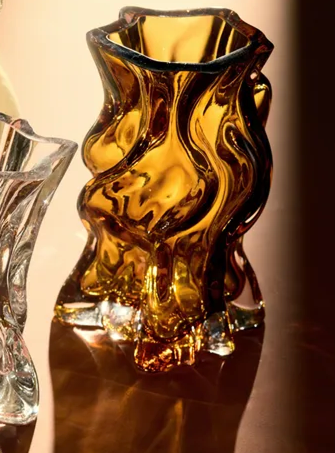 Vena vase M Amber - L19,5xW18,4xH29cm