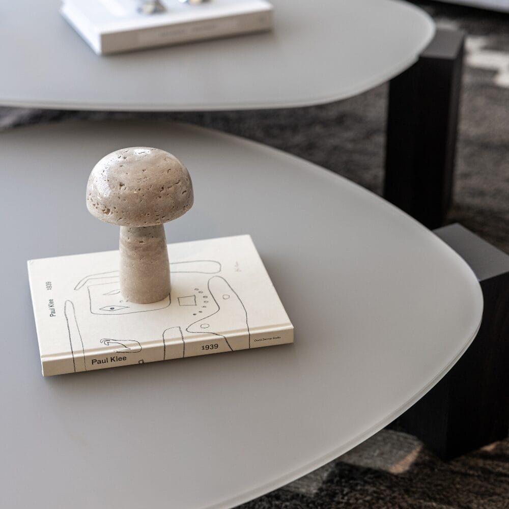 Small Shroom, Travertine, H13 cm