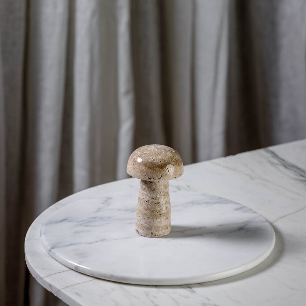 Small Shroom, Travertine, H13 cm