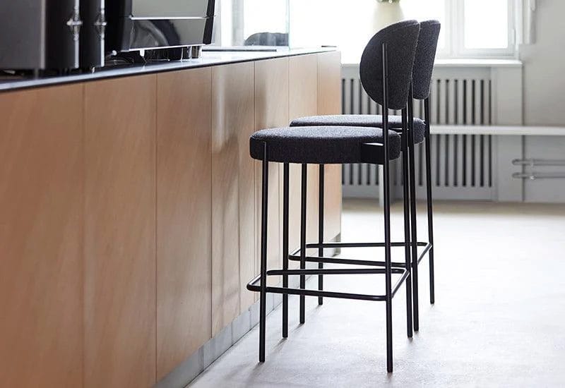 Series 430 Bar Stool, Black Frame, Model No: 910706, Group. 4, Dedar Karakorum 006, Ø46 x H110/Seat H75 cm