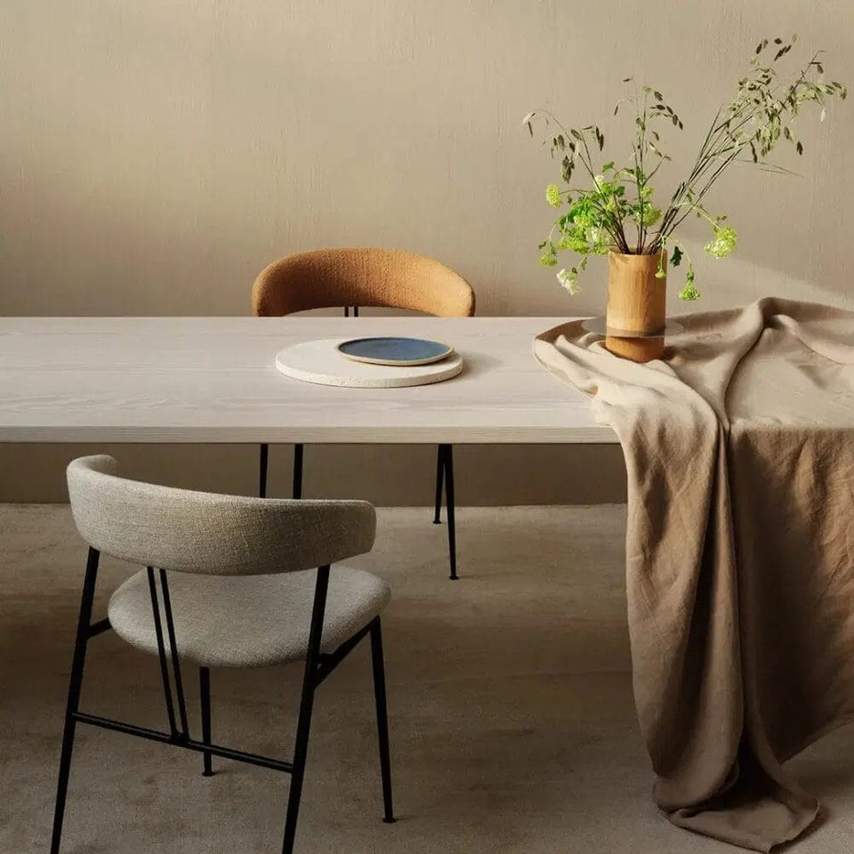 Violin Dining Chair, Base Black matt, Fully Upholstered Ascendent JAB Chivasso, Felt Glides